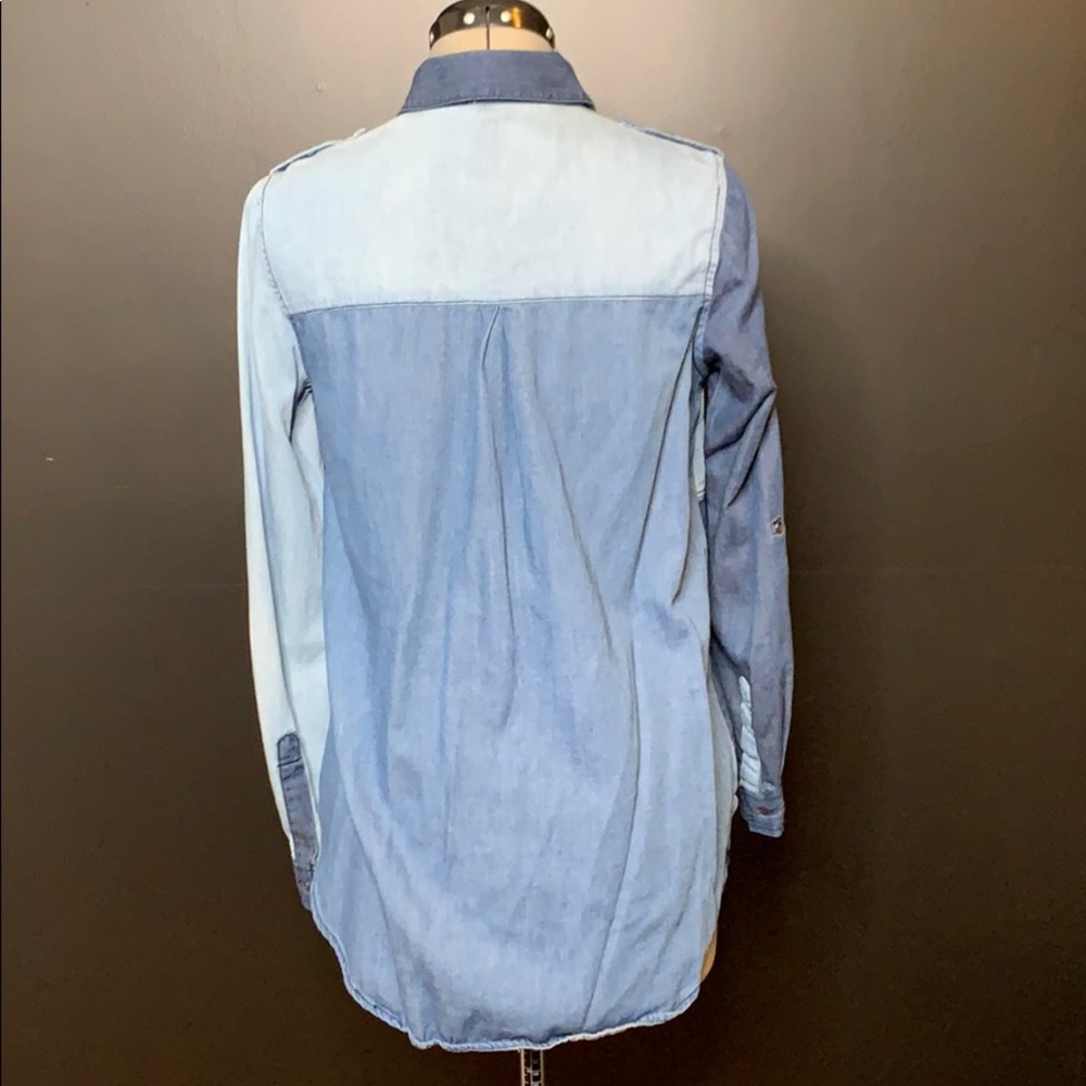 Denim Color block shirt - Picture 3 of 4